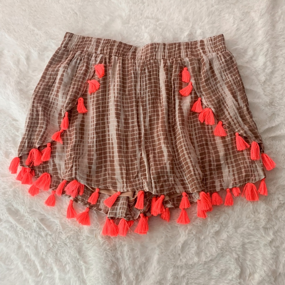 Fringe Tie Dye shorts